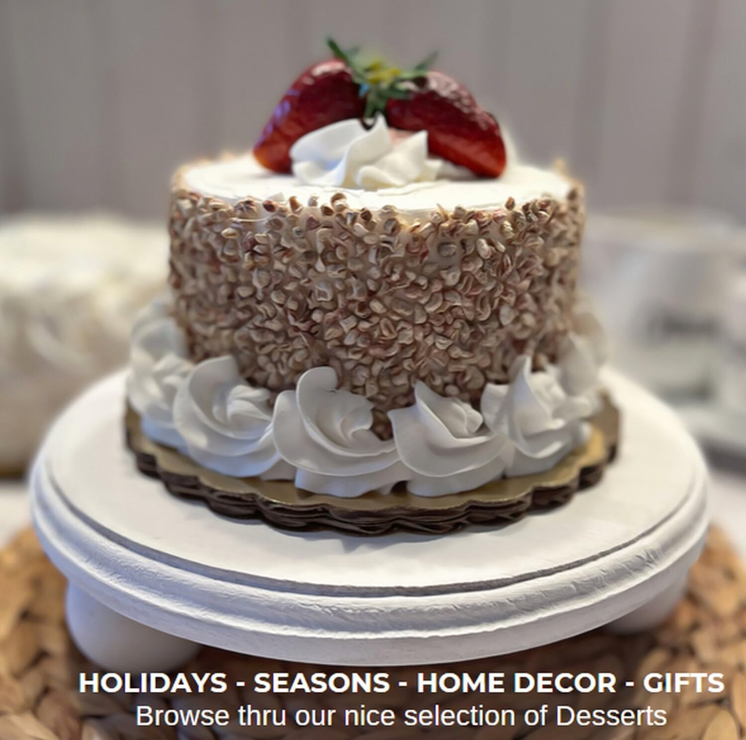 Fake Cake Strawberry Cheesecake - Handmade by Dezicakes- Fake Cake -Artificial Cake