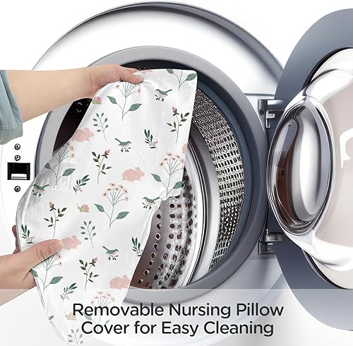 Vista 138 de Little Grape Land - Almohada de lactancia para bebés, de apoyo, alimentación con biberón, tiempo boca abajo, con funda lavable a máquina y relleno