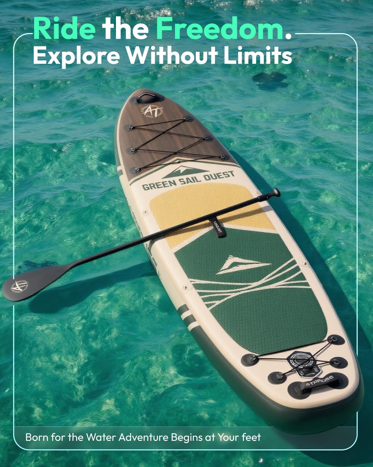 10'6''x33''Inflatable Stand Up Paddle Board, 400lbs Extra Wide Blow Up Paddle Board with Kayak Seat, Premium SUP Accessories Kit & Backpack, Non-Slip Stable Deck Boat for Yoga Fishing Surf