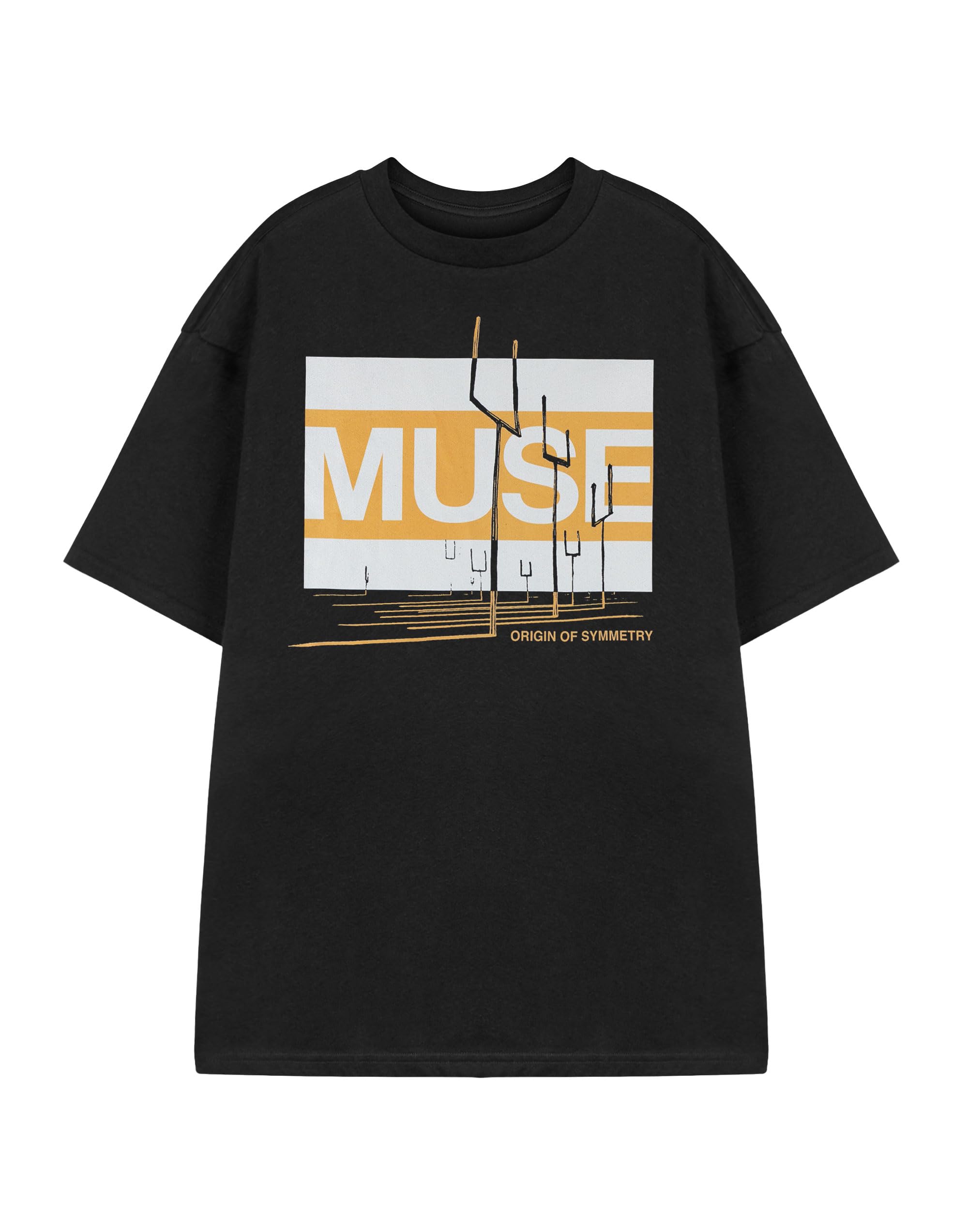 Vanilla Underground Muse Unisex Black Short Sleeved T-Shirt | Origin of Symmetry Graphic Tee | Music Band Apparel Top | Alternative Rock Fan Merchandise | Men Women Tee Shirt UK | Muse Band Gift Idea