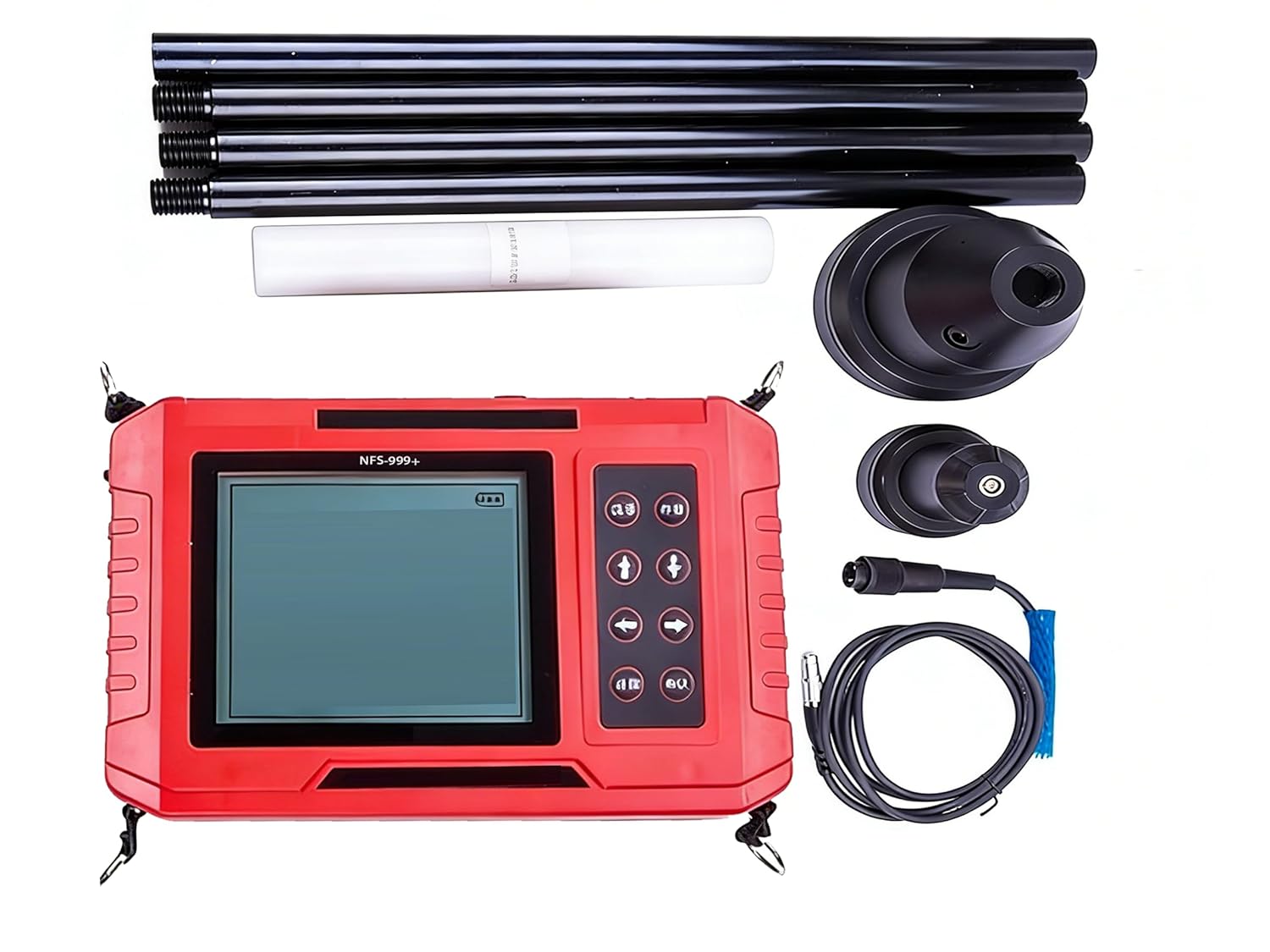 Concrete Slab Thickness Gauge Non-Destructive Floor Tester with Function Transmission Reception 0-1000mm Range 10-900mm ±1mm 1000mm ±2mm 18000 Measurement Data Storage
