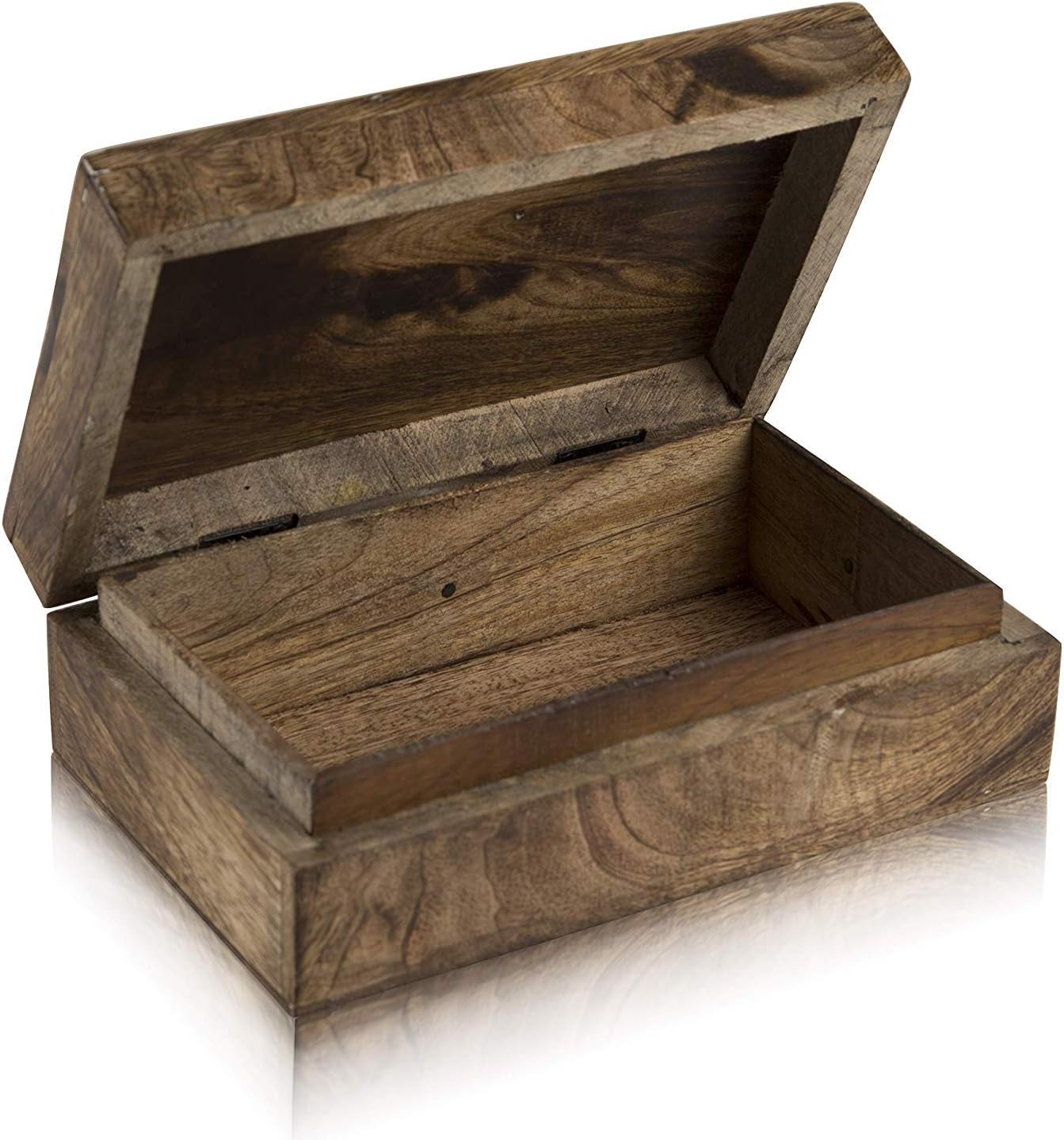 Great Birthday Gift Ideas Handmade Decorative Tree Of Life Wooden Jewelry Treasure Box Jewelry Organizer Treasure Chest Trinket Holder Lock Watch Box (White Wash Finish) - Image 5