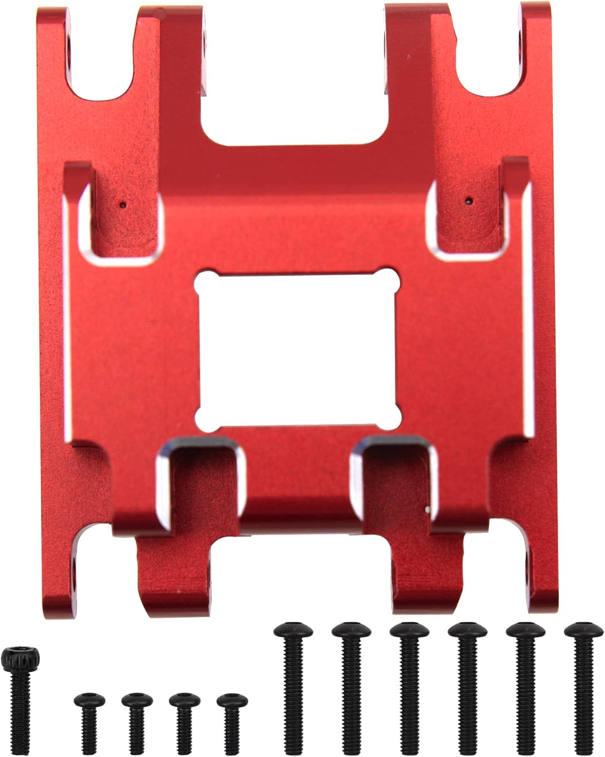 ShareGoo Aluminum Skid Plate Skidplate Transmission Gearbox Mount Compatible with Traxxas TRX4M 1/18 RC Crawler Car Upgrades Parts (Red)
