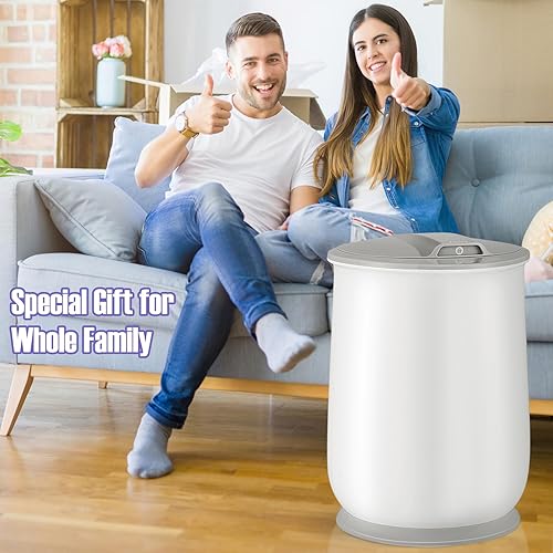 Miniatura 9 de Tangkula Cubo calentador de toallas para baño, barril calentador de toallas con tapa abatible de 21 litros con bloqueo de seguridad, apagado