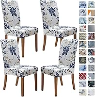 Vista 31 de SPRINGRICO Juego de 4 fundas para sillas de comedor, fundas elásticas para sillas de comedor, de elastano lavables, fundas para sillas Parsons