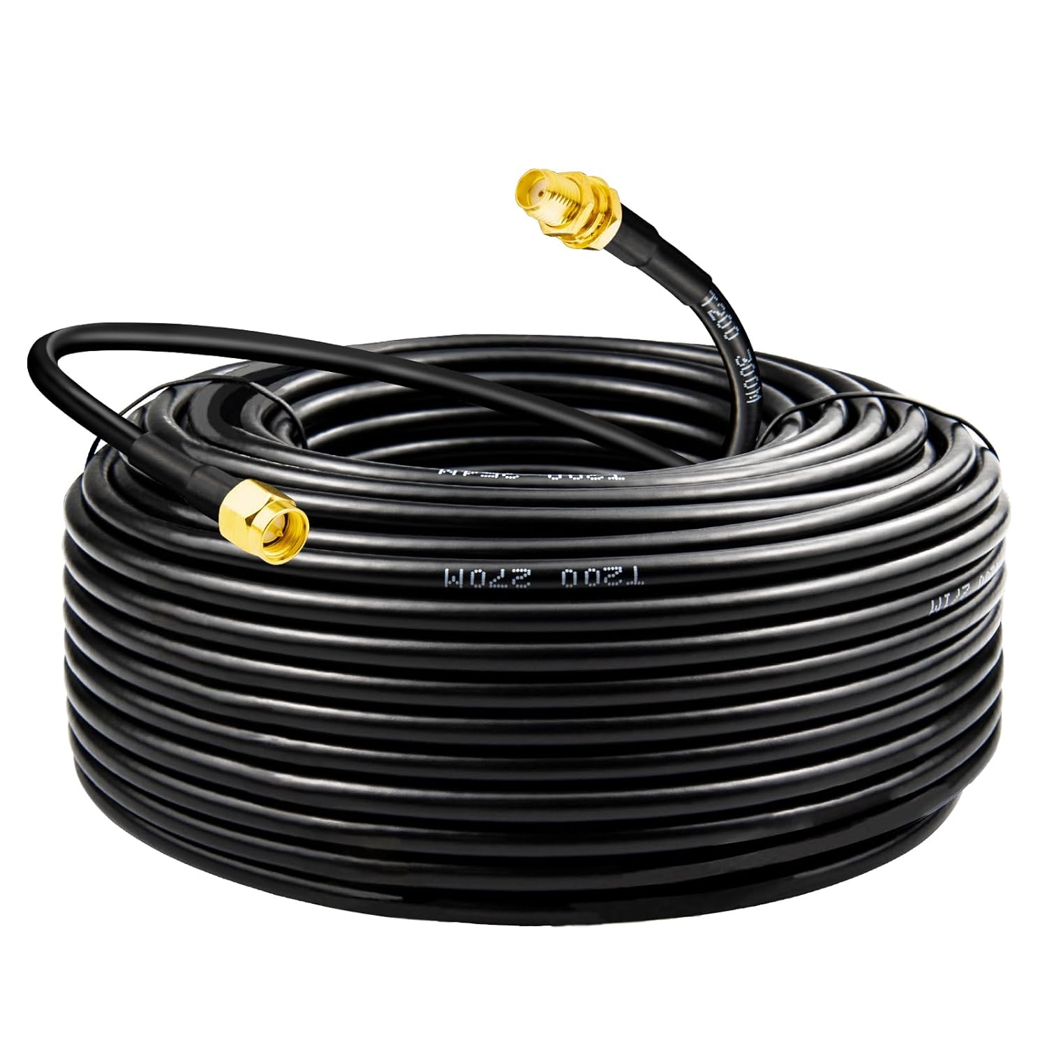 BOOBEIR SMA Male to SMA Female Cable 98FT LMR200 Equivalent, 50 Ohm Low-Loss Coaxial Extension Cable for 5G/6G LTE, WiFi 6E, GPS, Ham Radio, ADS-B, RF Antenna Router Modem (Not for TV)