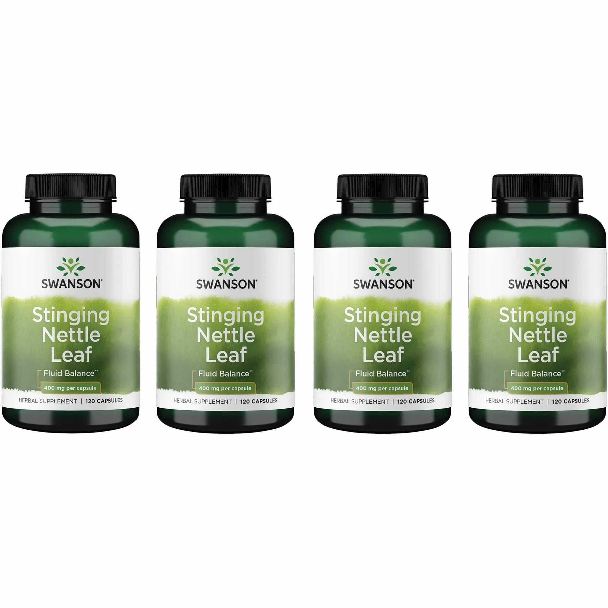 Swanson Stinging Nettle Leaf (Urtica Dioica) (120 Capsules), 4 Pack 120 Count (Pack of 4)