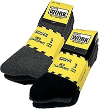 ZSUN Men's Work Socks for Reinforced Heel and Toe Safety Shoes with Reinforced Texture, Size 40-46 Art. 4046, 6 Pairs-Multicoloured, 40-46, 6 Pairs - Multicoloured, 40-46