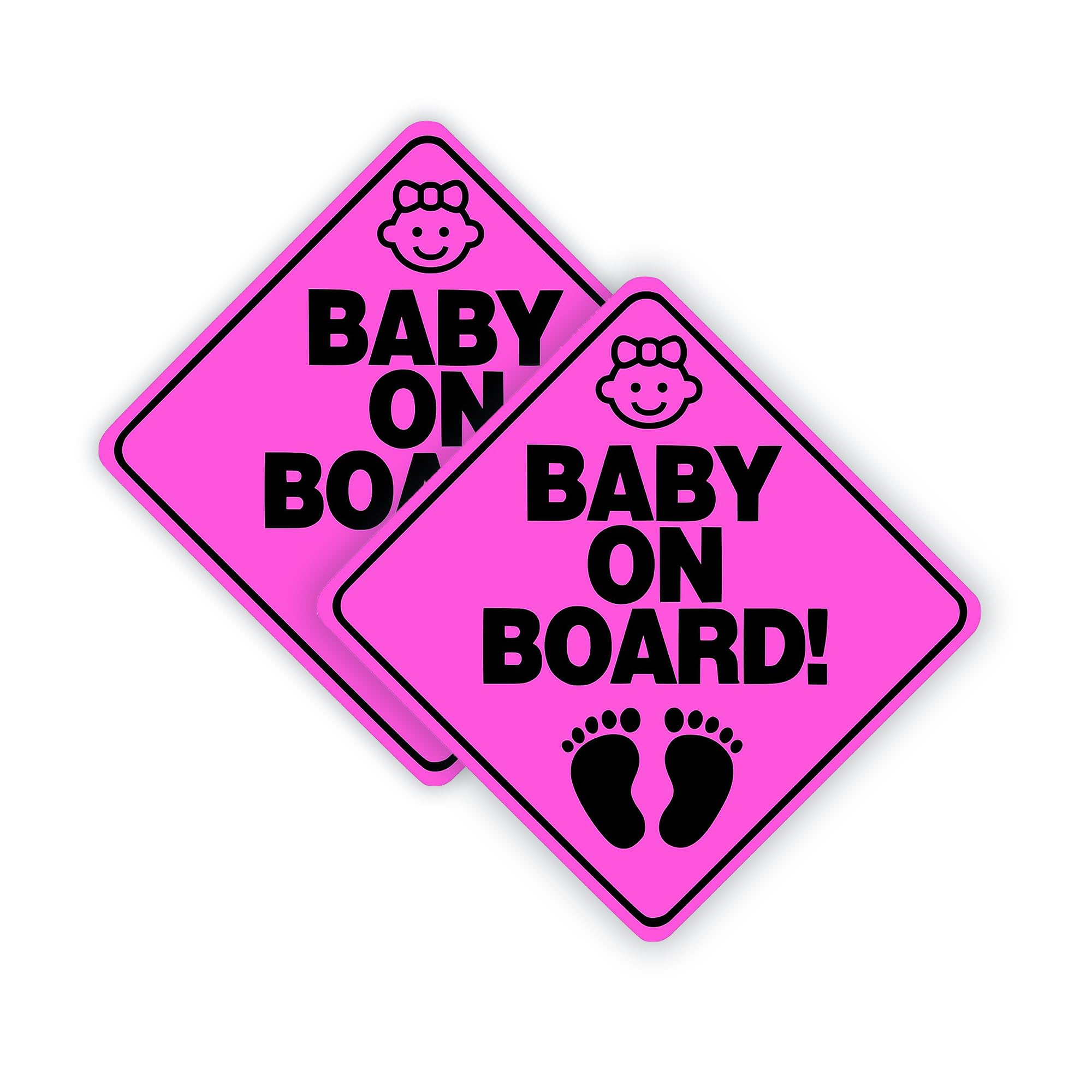 Sticker bébé à bord rose eDesign 12,7 cm pour protéger votre enfant des distances de sécurité