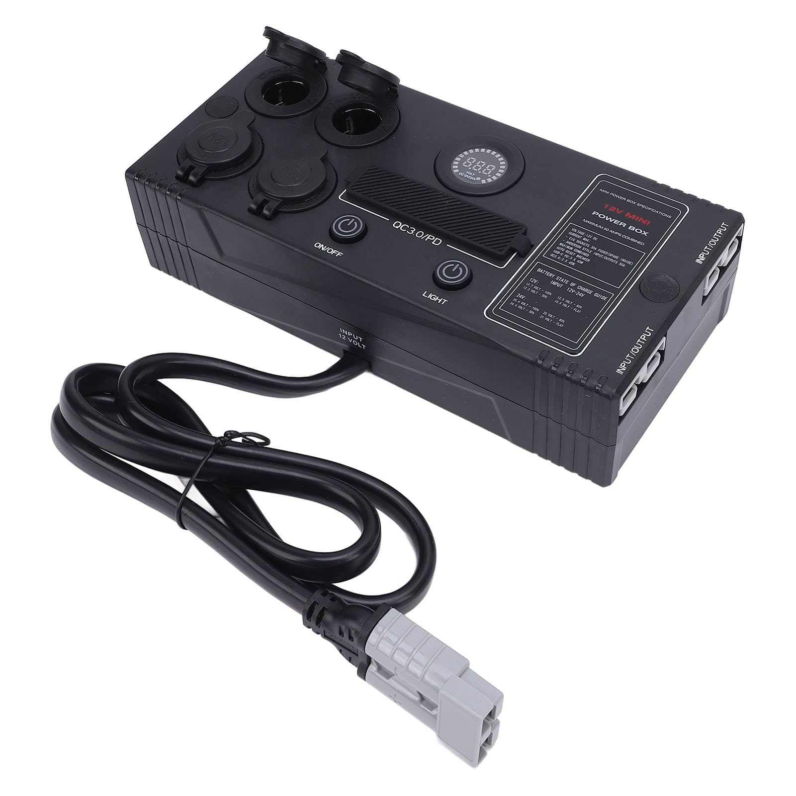12V Mini Power Box Tragbarer Steuer Hub für Anderson Plug QC 3.0 Port LED Light Power Hub -Verteilungsbox