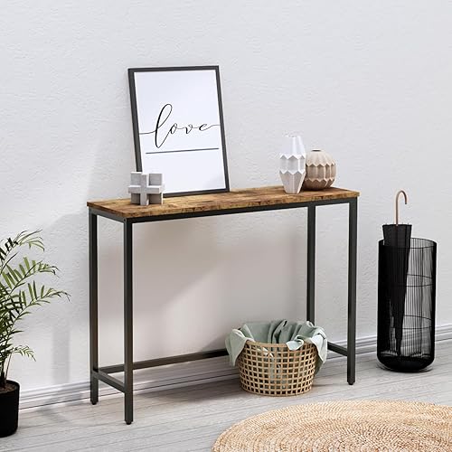 Miniatura 4 de Mesa de consola de 39.4 pulgadas, mesa de entrada de pasillo, mesa de sofá detrás del sofá, para sala de estar, entrada, fácil montaje, mesa de