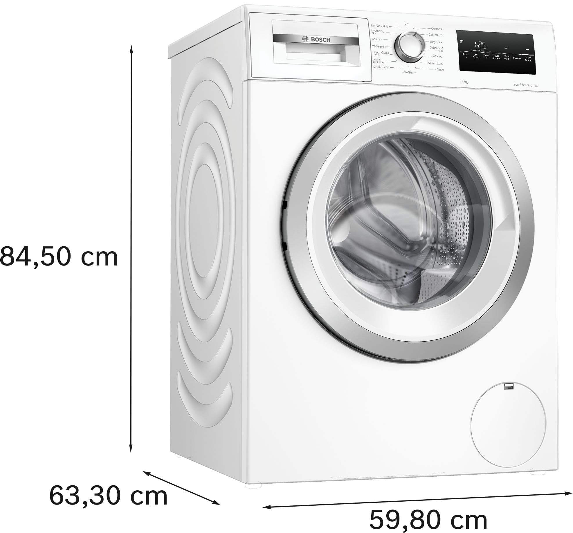 Bosch WAN28258GB Series 4, Free-Standing Washing Machine, A Rated, Front Loader, 8 kg, 1400 rpm, Iron Assist, White — view 14