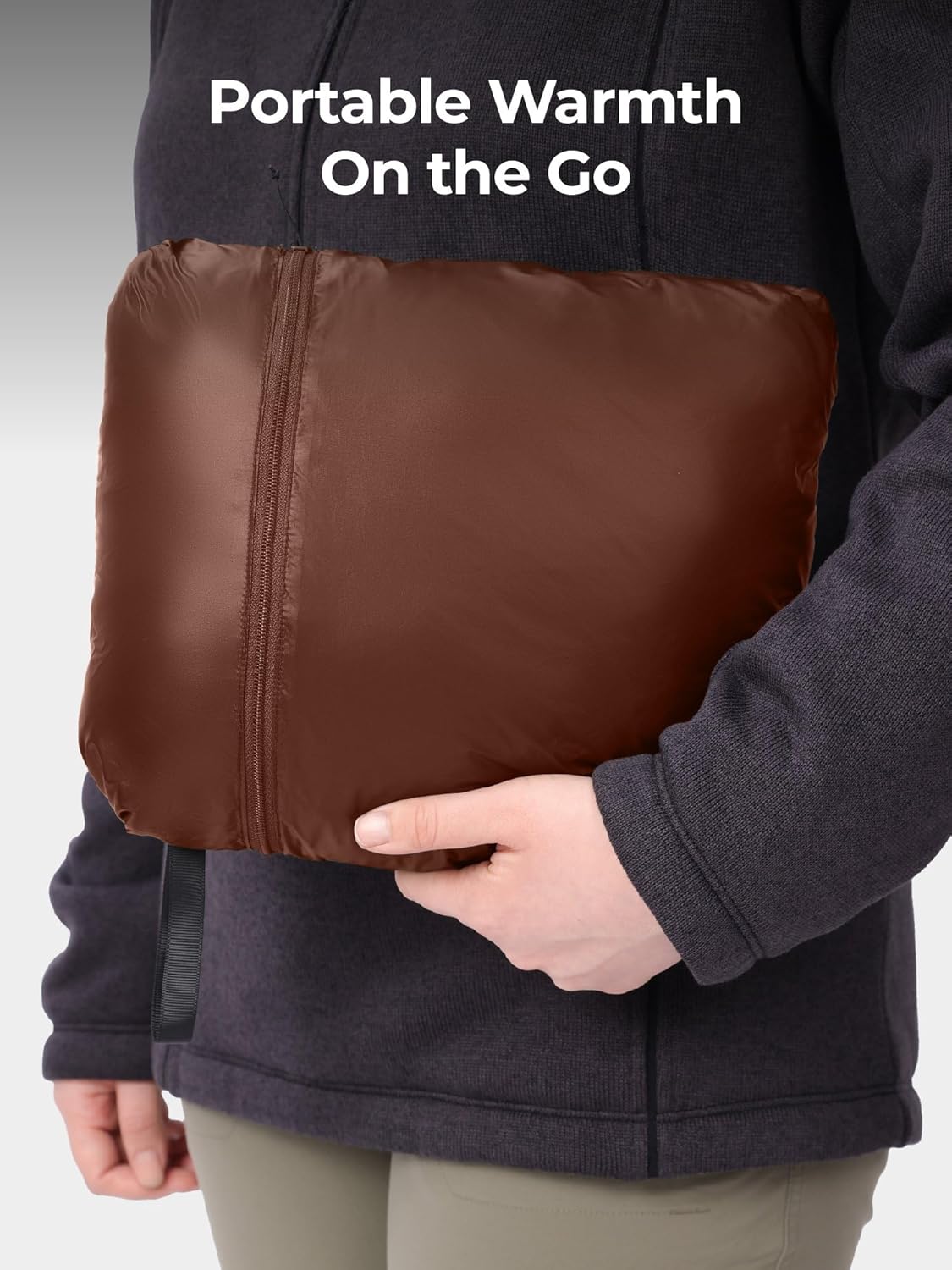 ORORO Women's Lightweight Packable Heated Down Jacket with Hood, 4-Zone Heated Jacket with USB-C Rechargeable Battery - Image 6