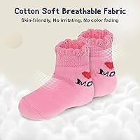 Vista 4 de Mother's Choice Calcetines de algodón orgánico para bebés de 0 a 6 meses, 12 pares de calcetines suaves para bebés, calcetines suaves hasta