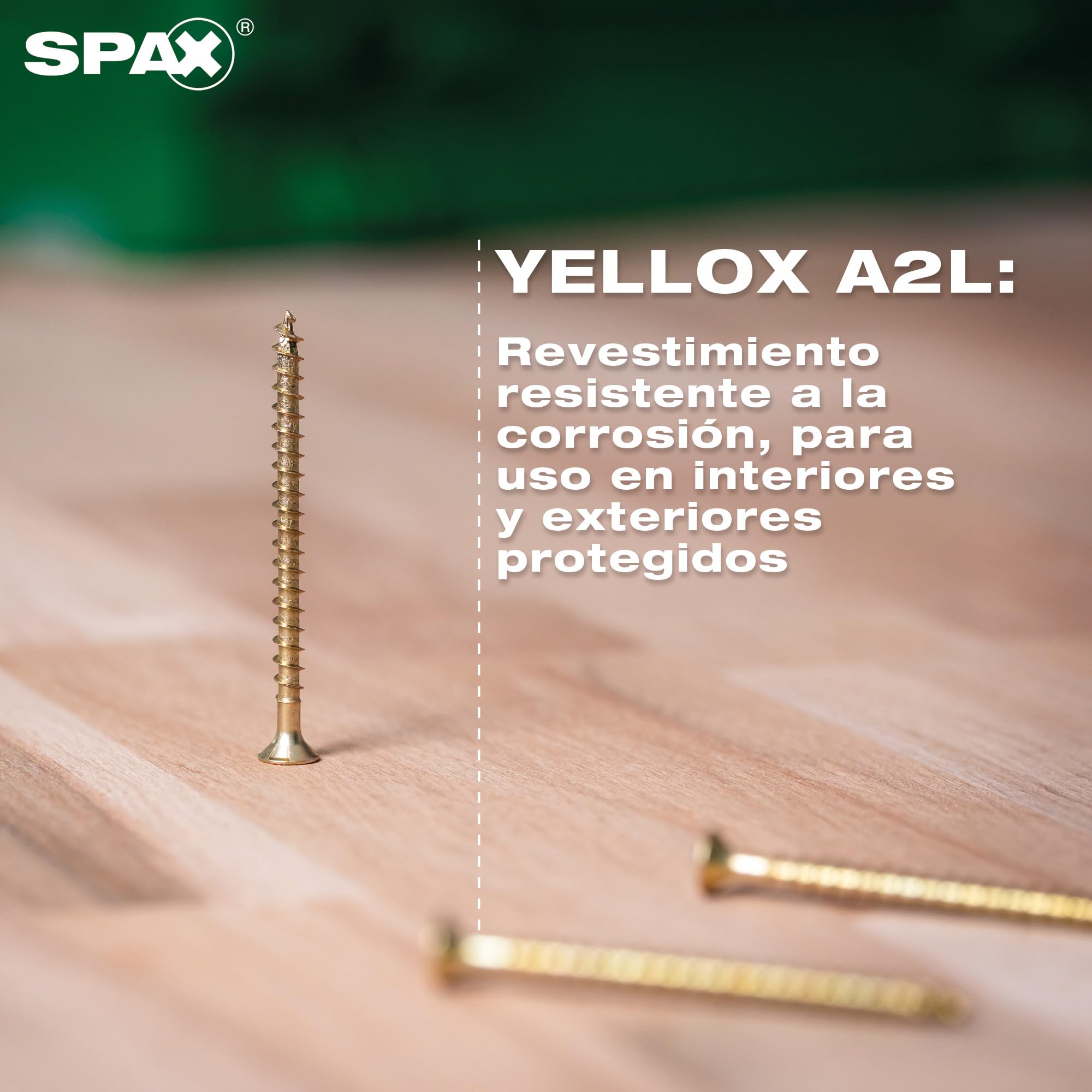 SPAX Tornillo universal 3,5 x 50 mm, 360 unidades - Tornillos para madera, rosca completa, cabeza avellanada, ranura en cruz Z2, 4CUT, recubrimiento YELLOX - 8000000286933