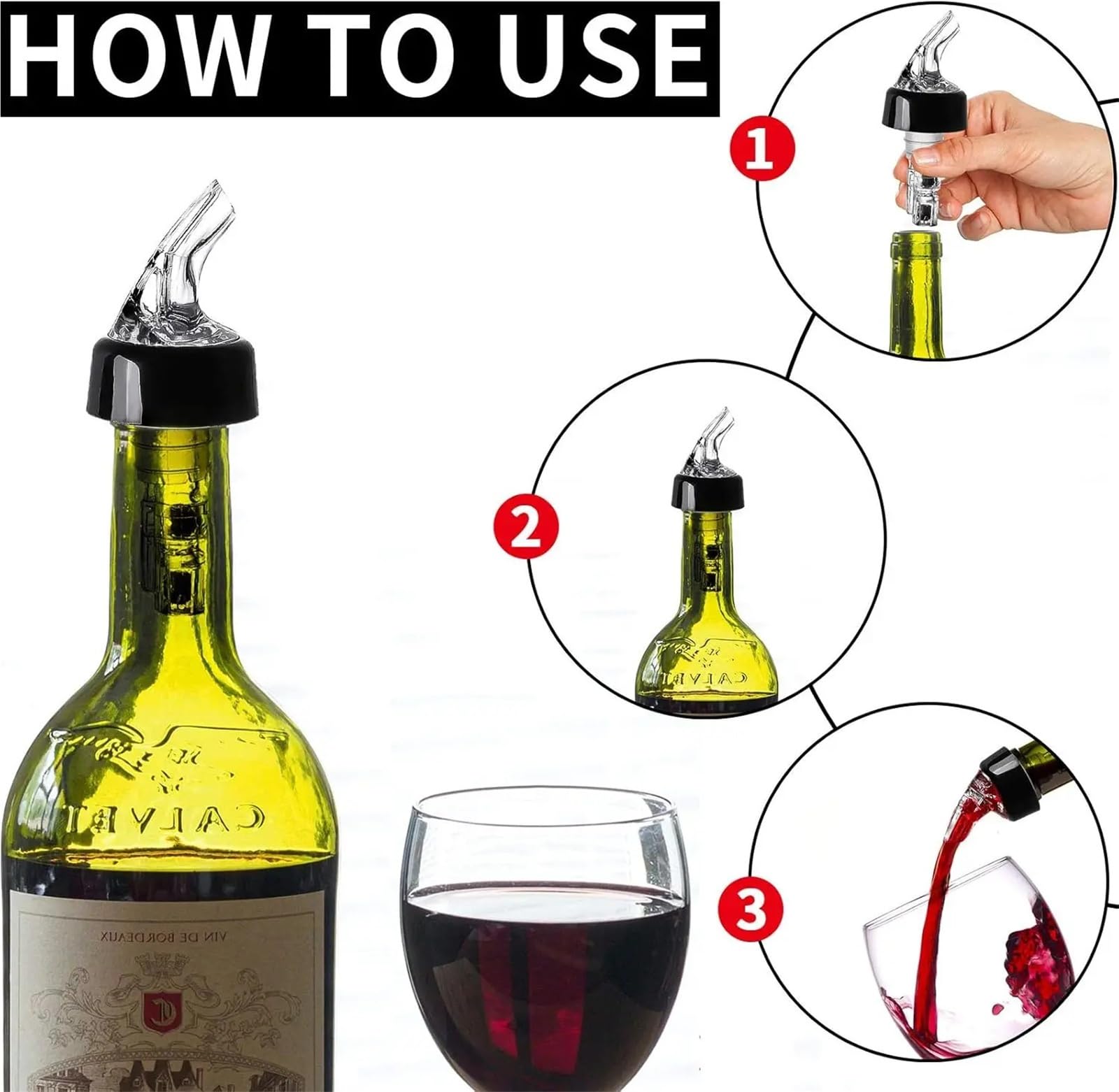 Stainless Steel Pourers Vertedor de Botellas medido, vertedores Licor, tragos rápidos, dispensador Whisky for cócteles y Vino(8PCS 60ml)