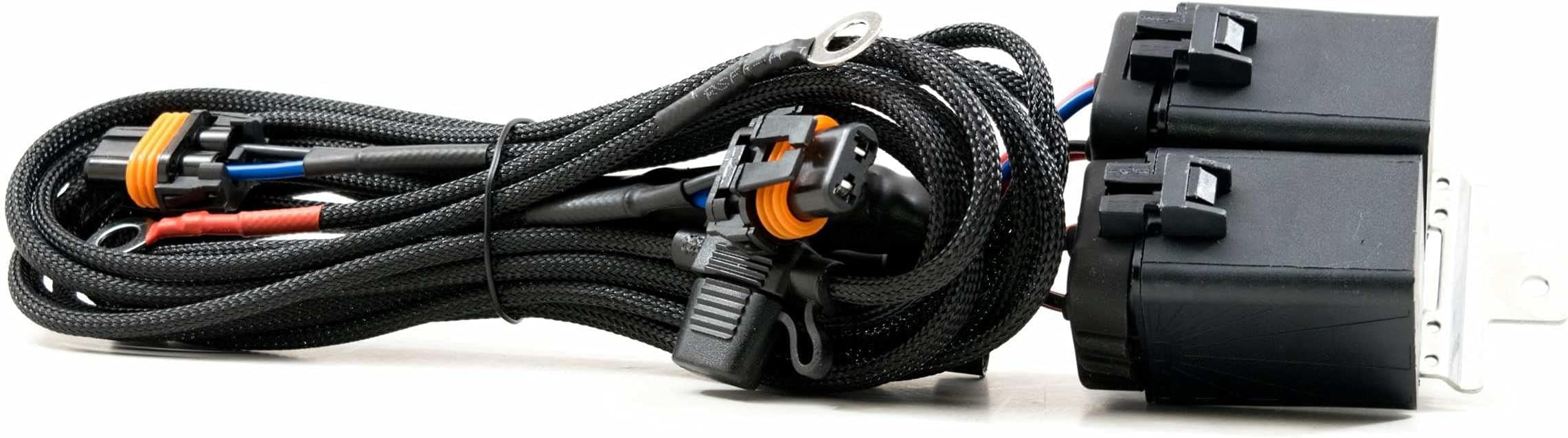 Relay Harness, OEM Grade H1 / H3 Relay Harness, Universal Plug and Play Wiring, Anti Flicker & Error Free Relay for HID kit, Xenon Headlights & Foglights (1x H20)