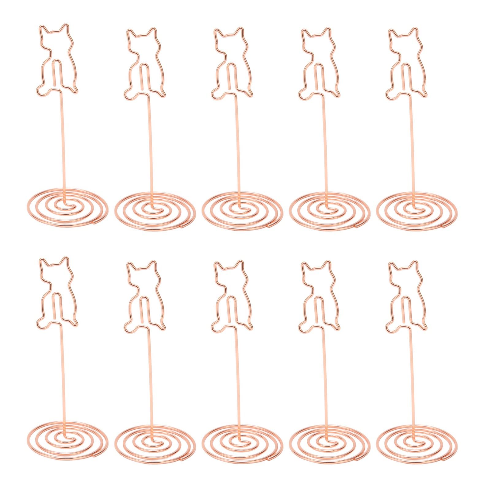 10 Pezzi Porta Menu, Clip Ad Anello Segnaposto da Tavolo Porta Humber Riservato Segni a Forma di Gatto Segnaposto Segnaposto Tavolo Alto Numero Stand per Festa di Nozze Cibo Carte (Gattino)