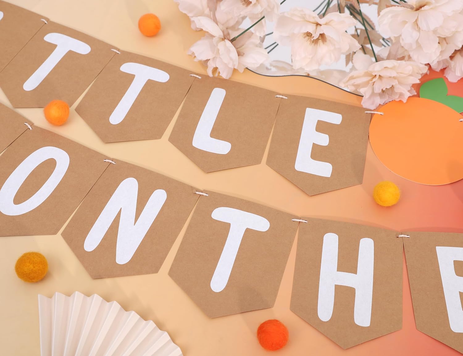 Little Cutie Baby Shower Banner - A Little Cutie Is On The Way Banner,Citrus First/1st Birthday Party Decoration,Orange Baby Shower Garland (cutie-1)