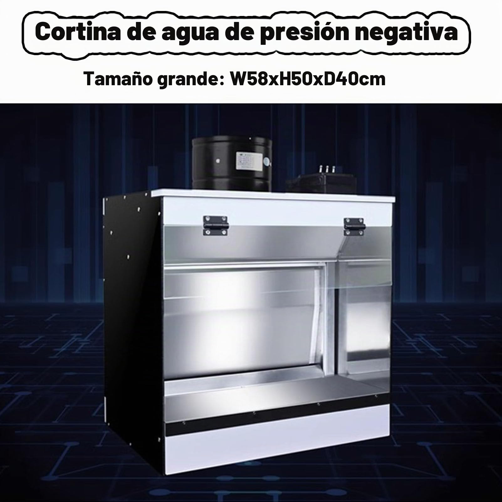 Cabina de pintura con cascada, kit de cabina de pintura con aerógrafo con cortina de agua que extrae el aire, iluminación LED, cabina de pintura portátil para modelos, manualidades, pasteles,58x50cm
