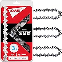 Vista 40 de KAKEI Cadena de motosierra de 14 pulgadas, paso LP de 3/8", calibre .043", 52 eslabones de transmisión compatible con EGO CS1400/1401, Makita XCU03