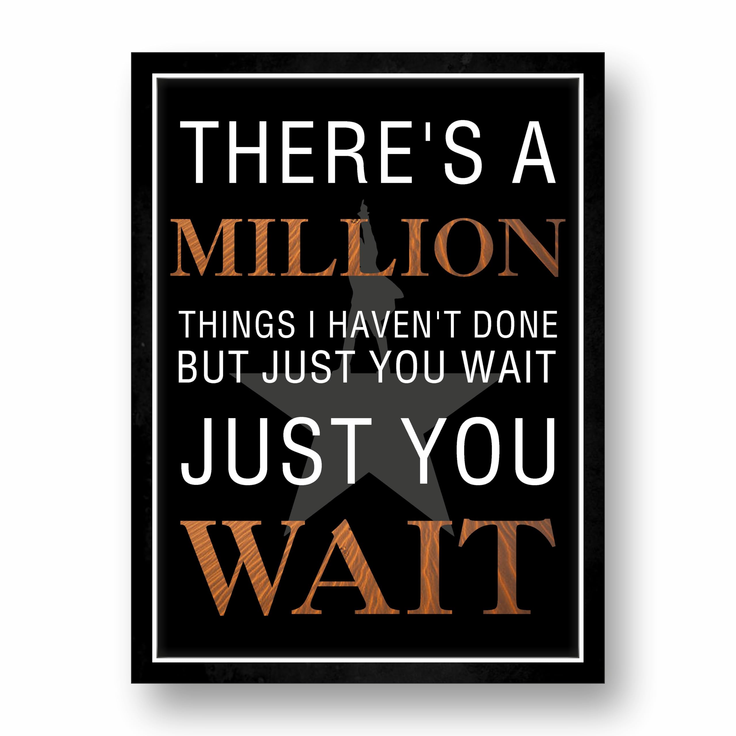Hamilton Just You Wait Quotes 9.25 by 12.8 in Black Fiber Frame – view 6