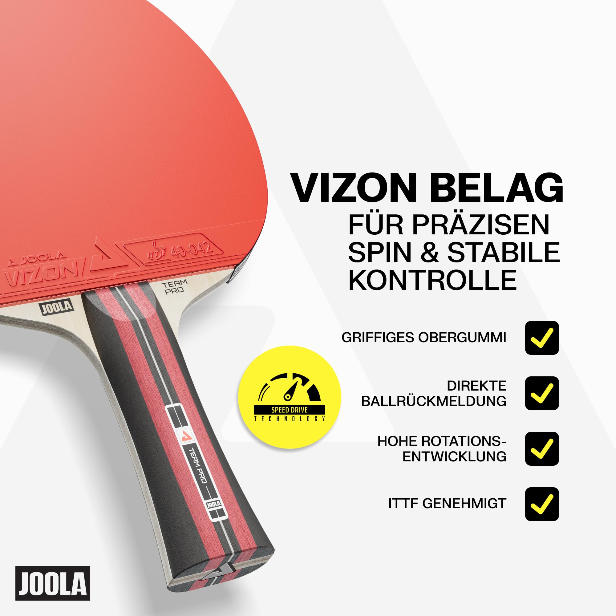 JOOLA Team Pro Tischtennis Set - 2 Schläger + 3 Bälle + Hülle - 6-teilig