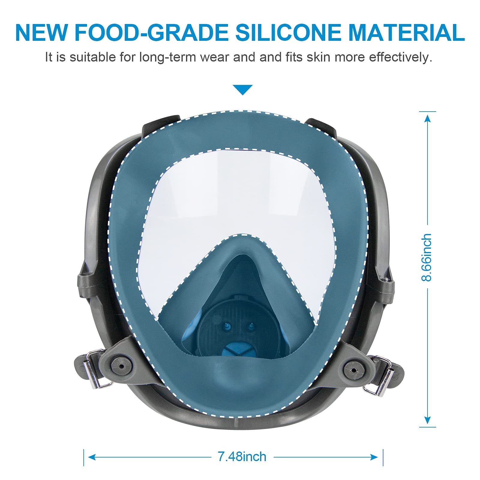 Máscara de vapor orgánica with Filtros de Recambio 17 en 1, máscara de gas con doble filtro de carbón activado, para pintura química, Construcción, Aserrado, Soldadura Y otros trabajos