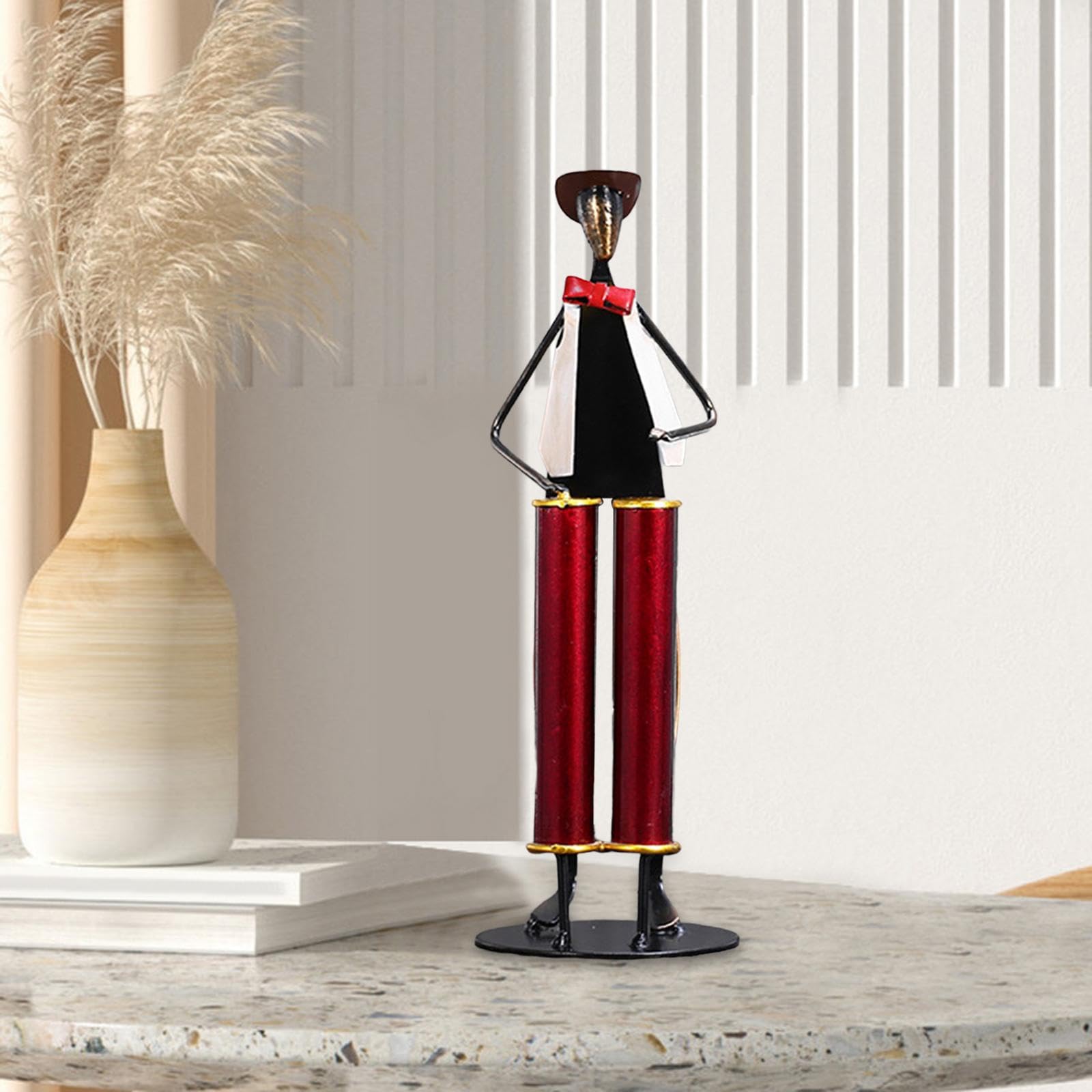 Statuetta di Iron Music Esporre su Un Tavolo, Un'opera d'Arte Musicale per Ufficio E Libreria, Giocatore di Batteria