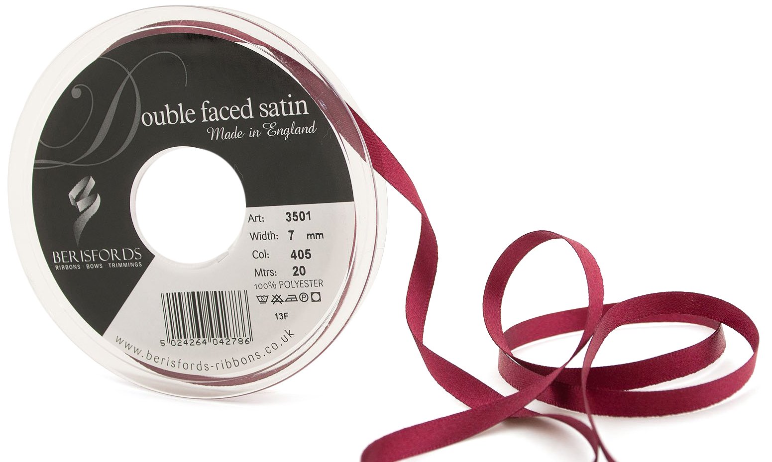 Berisfords Ribbon, Burgundy, 20m