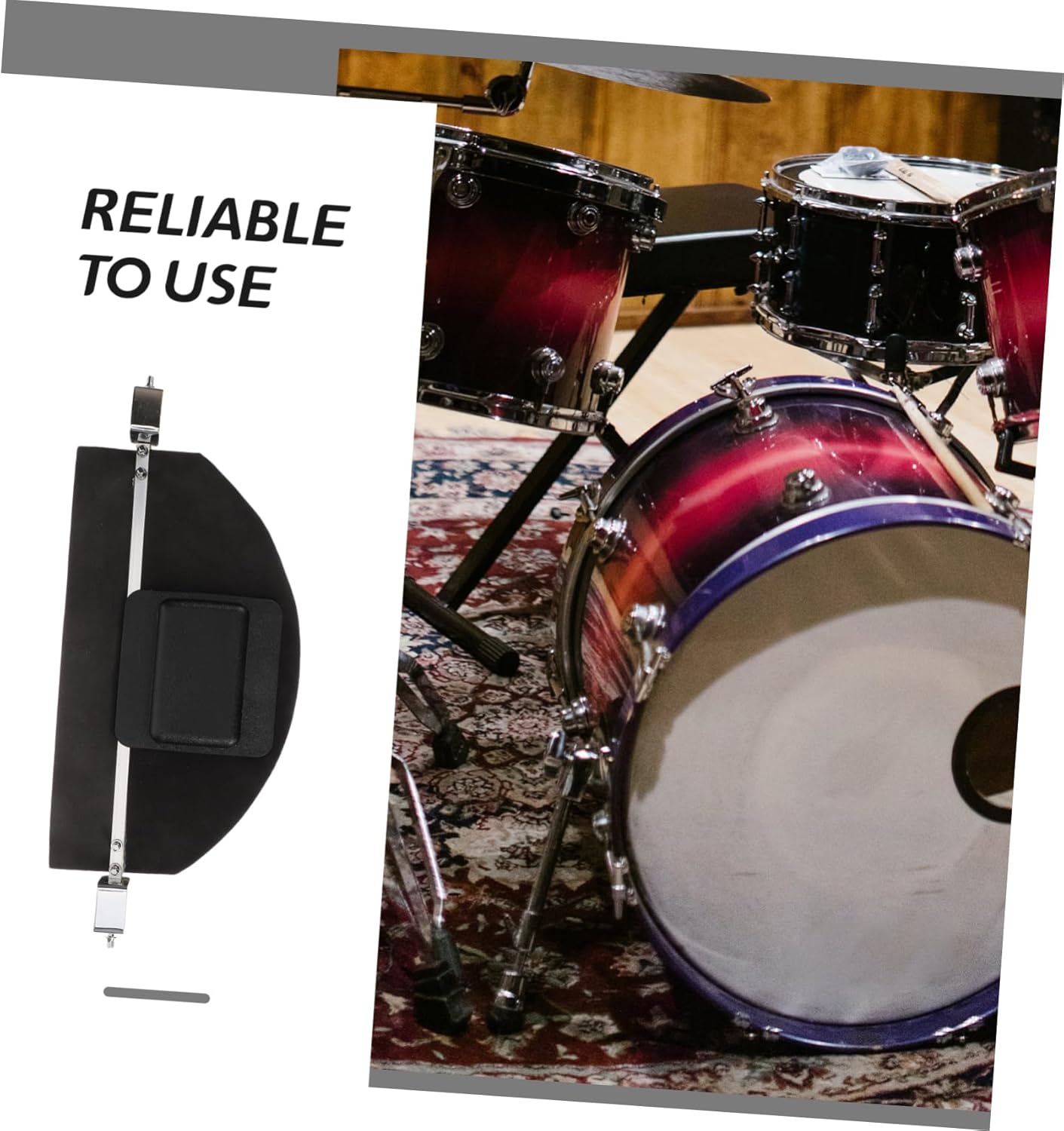 Levemolo Practice Pads for Drummers Bass Drum Practice Pad Easy Install and Non-scratch