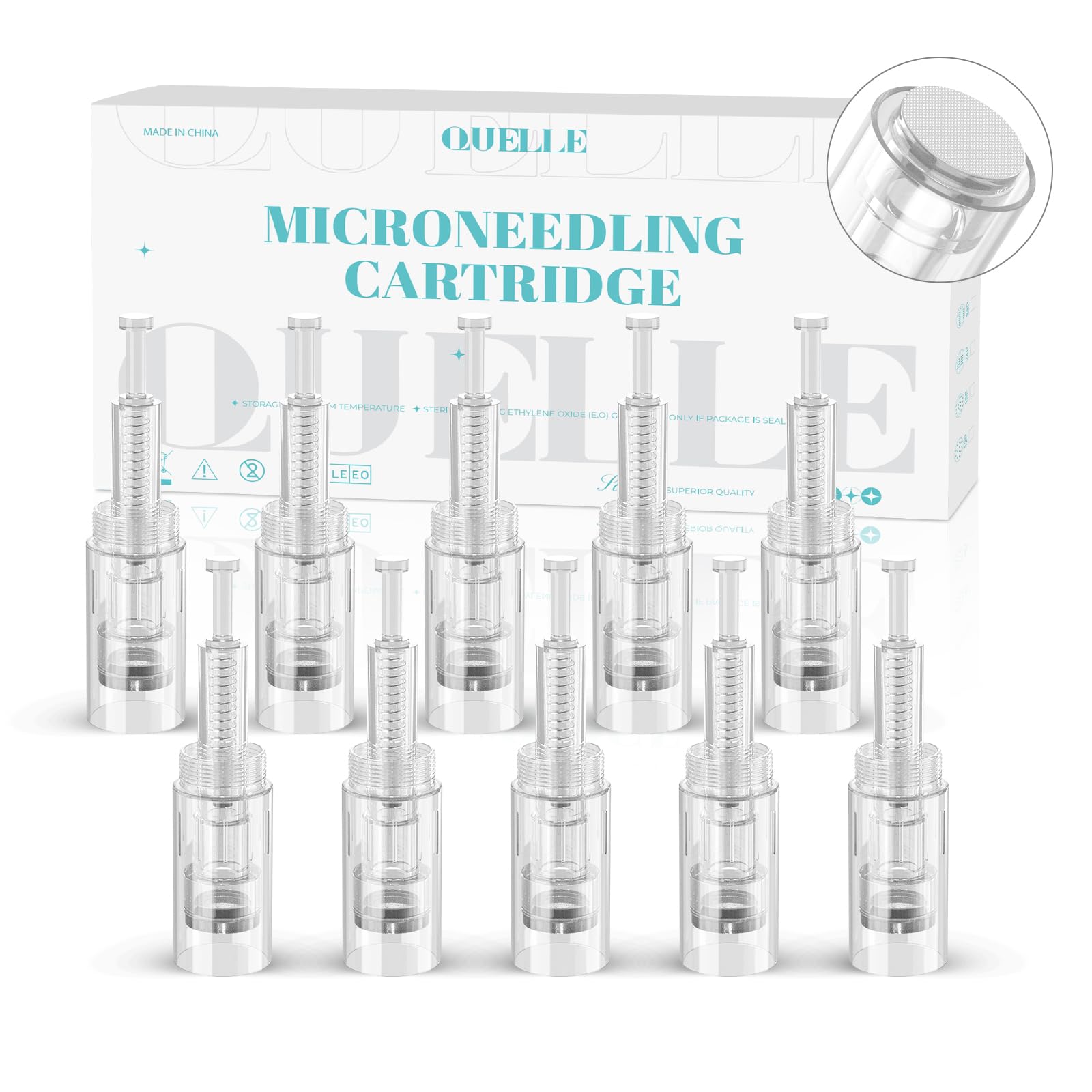 Pack of 10 Microneedling Needles Round Nano Pins Replacement Dermapen Needles Microneedling Needle Cartridges Universal with Thread Port for Electric Microneedling Pen EN99Q-10-RN - Image 2