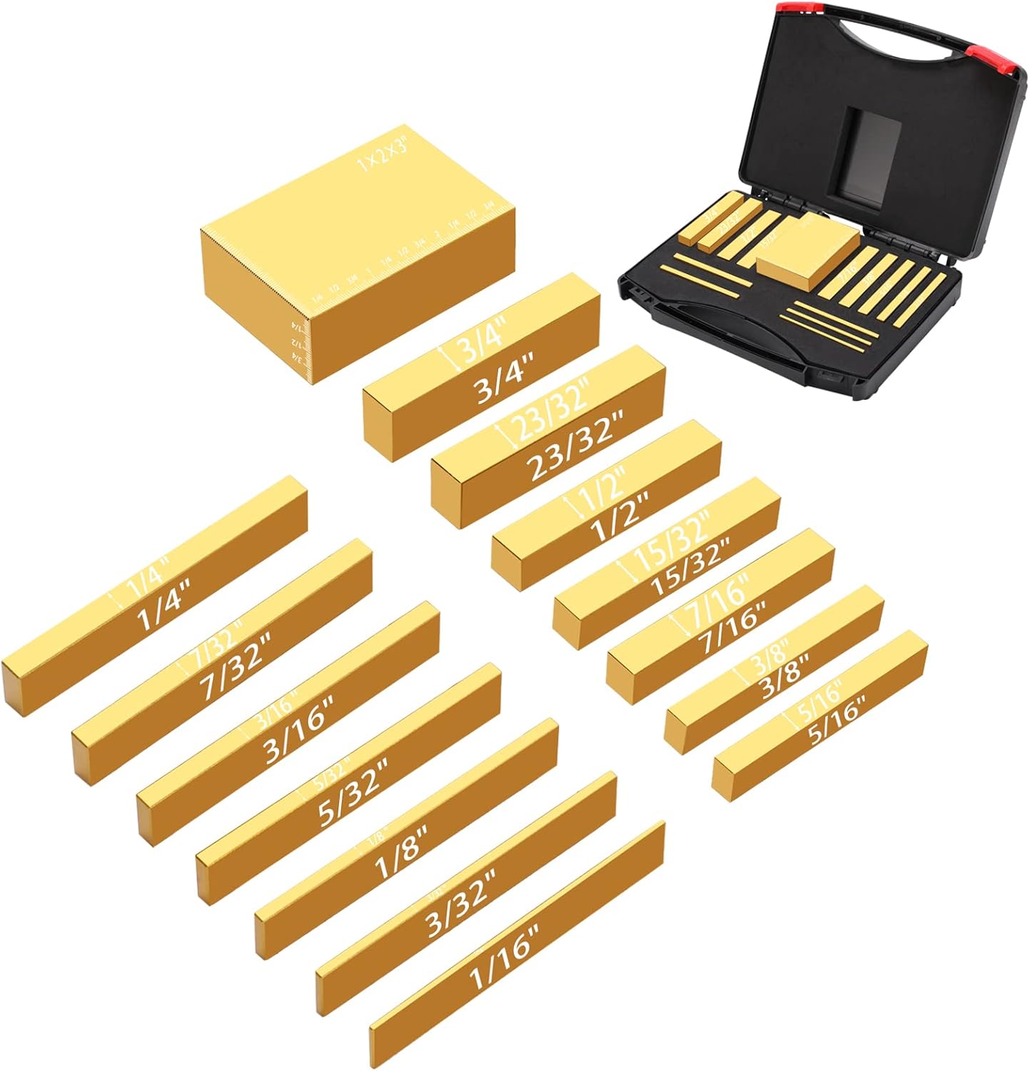 Fineonly Setup Blocks Height Gauge Set 15PCS Aluminum Setup Blocks