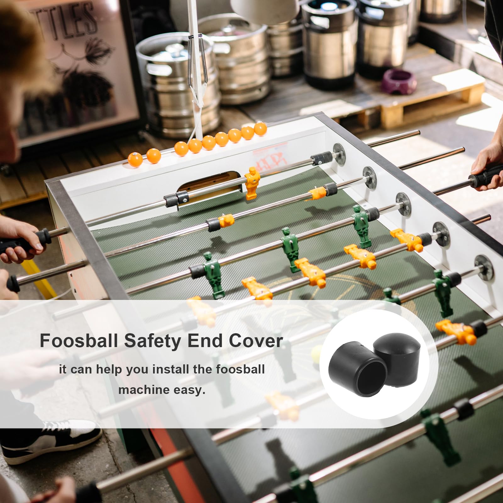 8 tapas de futbolín para futbolín, tapas de barra de futbolín, accesorios para cubiertas para barras de futbolín, tapas finales para tapones de futbolín, reemplazar PVC