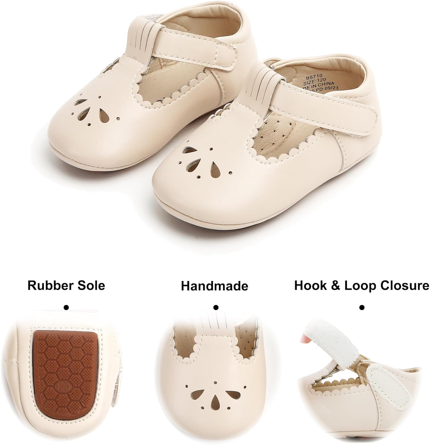 Soft Sole Baby Shoes - Infant Baby Walking Shoes Moccasins Rubber Sole Crib Shoes - Image 5
