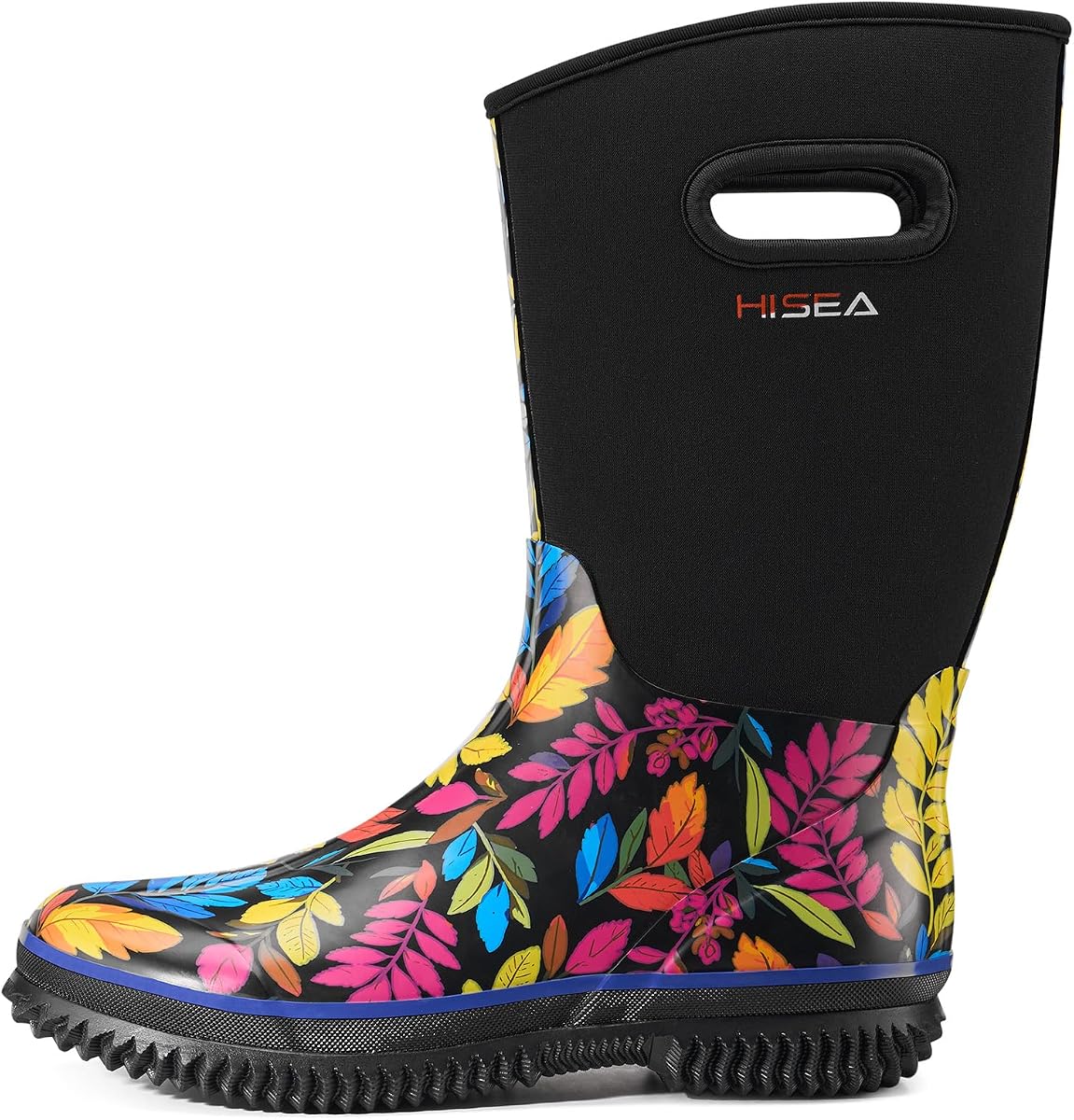 HISEA Women's Mud Rain Boots, Waterproof Insulated Calf Fashion Garden Shoes for Ladies, Anti-Slip Tall Knee High booties, 5.5mm Neoprene Rubber for Outdoor Work