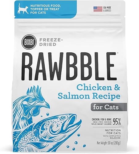 Miniatura 9 de BIXBI Rawbble Alimento liofilizado para gatos, receta de pollo, 3.5 onzas, 95% de órganos y huesos, comida cruda para gatos, fabricada en Estados