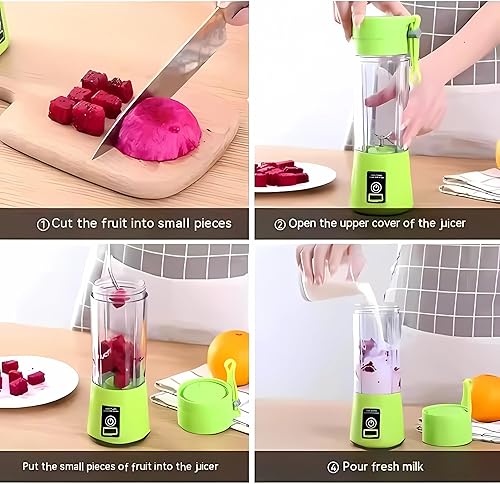 Miniatura 5 de Batidora portátil compacta de 12 onzas recargable por USB, con potente motor perfecta para batidos, batidos, exprimidor de frutasverduras y