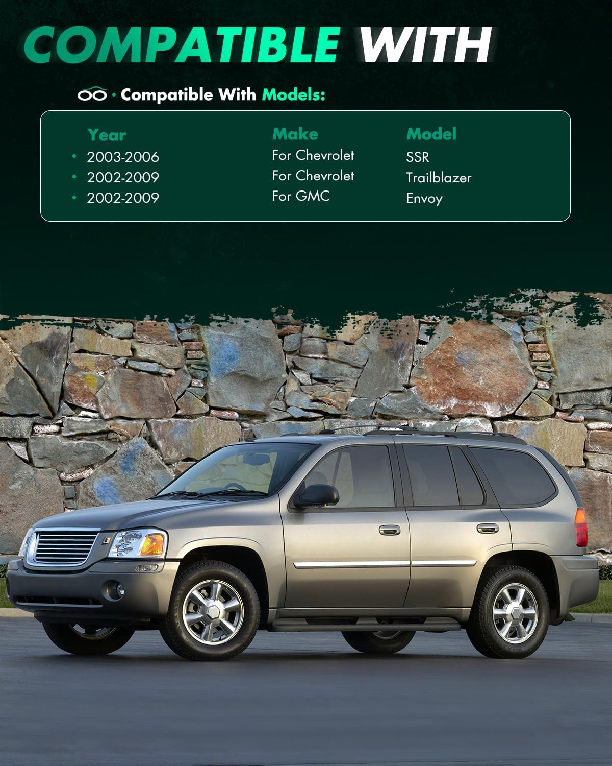 SCITOO 2Pcs Wheel Spacers 1.5 inch 6x5 Bore 78.1mm Studs 12x1.5 6 Lug Wheel Spacers Adapters Fit for for Chevrolet Trailblazer for Chevrolet SSR for GMC Envoy