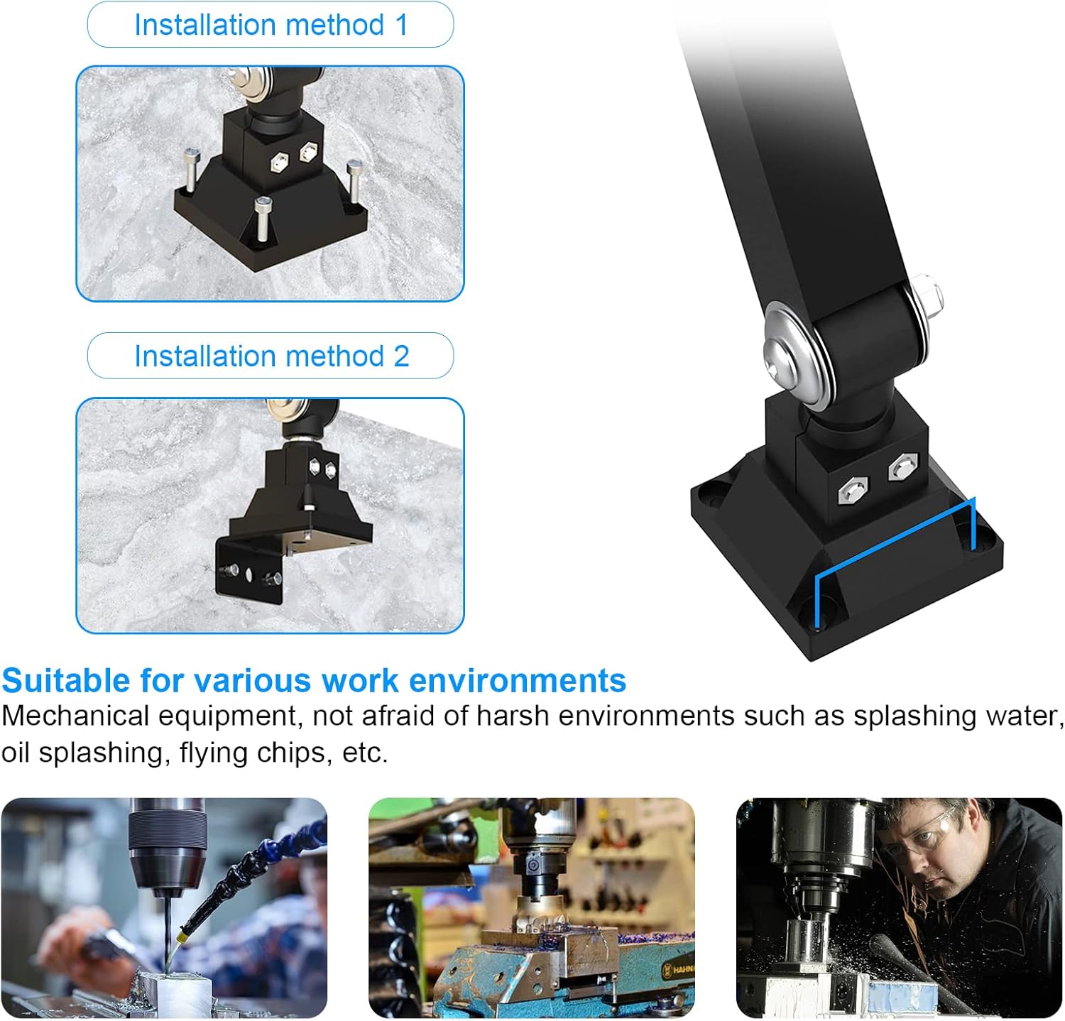 Work Light,Led Work Light, 30w Folding Aluminum Alloy ong Arm Lamp for Lathe Milling Drill Press Industrial Lighting Reading,Cool and Warm Light Available (30W)