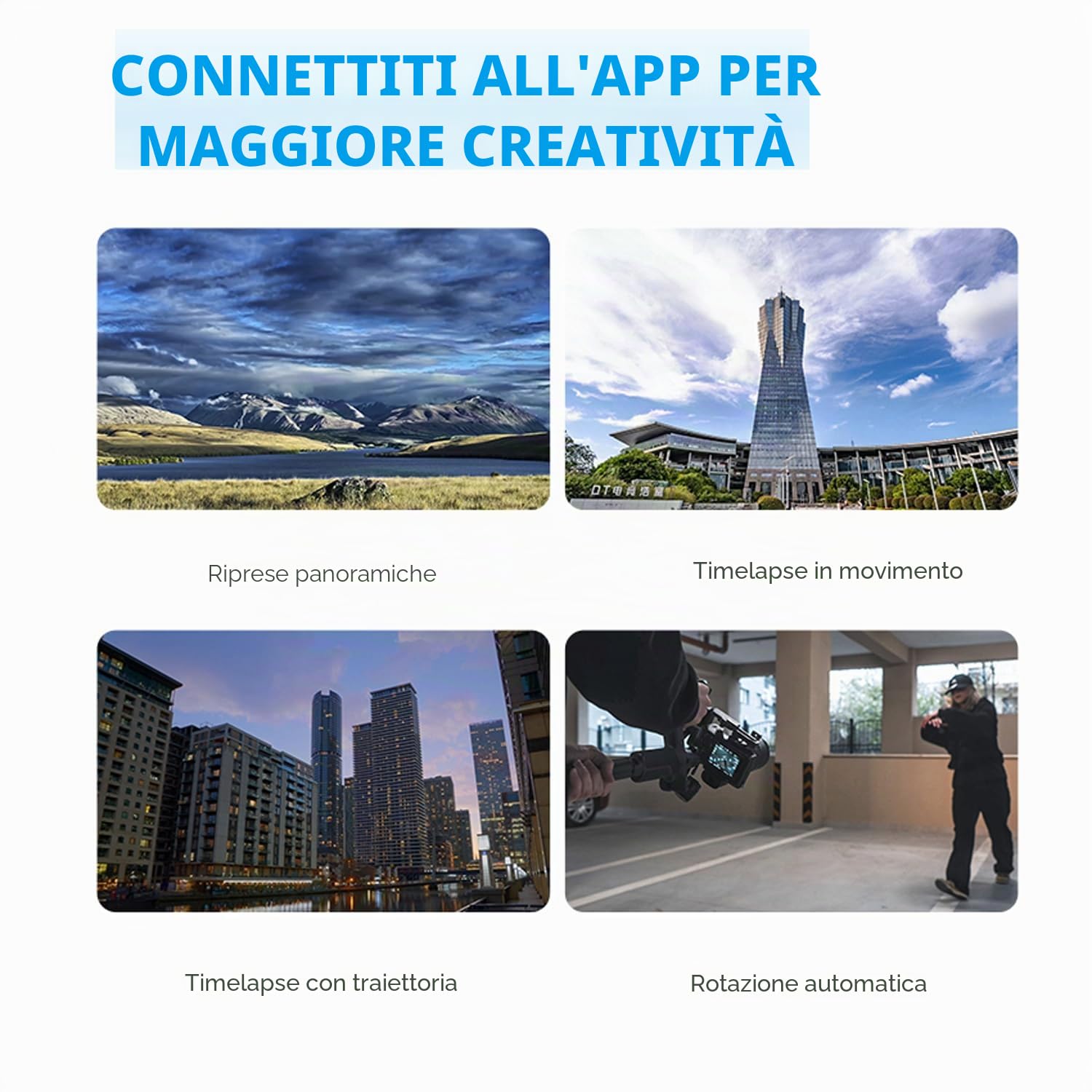 FeiyuTech SCORP Mini 3 Pro Kit stabilizzatore per fotocamera a 3 assi, tracciamento AI integrato, gimbal portatile tutto in uno per fotocamera mirrorless, fotocamera tascabile, fotocamera action