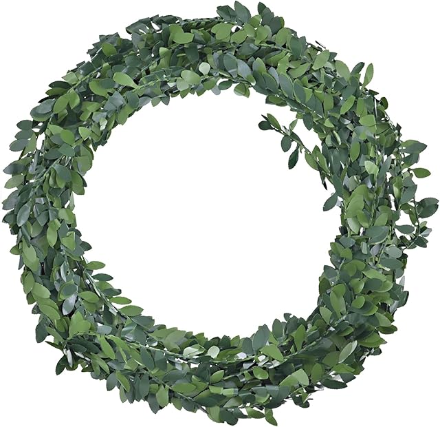 DBOO 7.5m Artificial Flower Vines Garland Foliage Green Leaves Greenery Fake Ivy Vines Wreath Fake Vine for Thanks Giving Christmas Party Home Decor