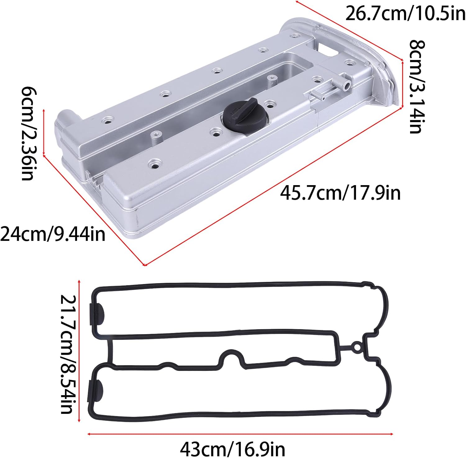 Engine Valve Cover with Gasket Fit for Suzuki Forenza 2.0L 2006 2017 2008 Upgrade Aluminum Valve Cover Gasket Kit 1117085Z20 11170-85Z20