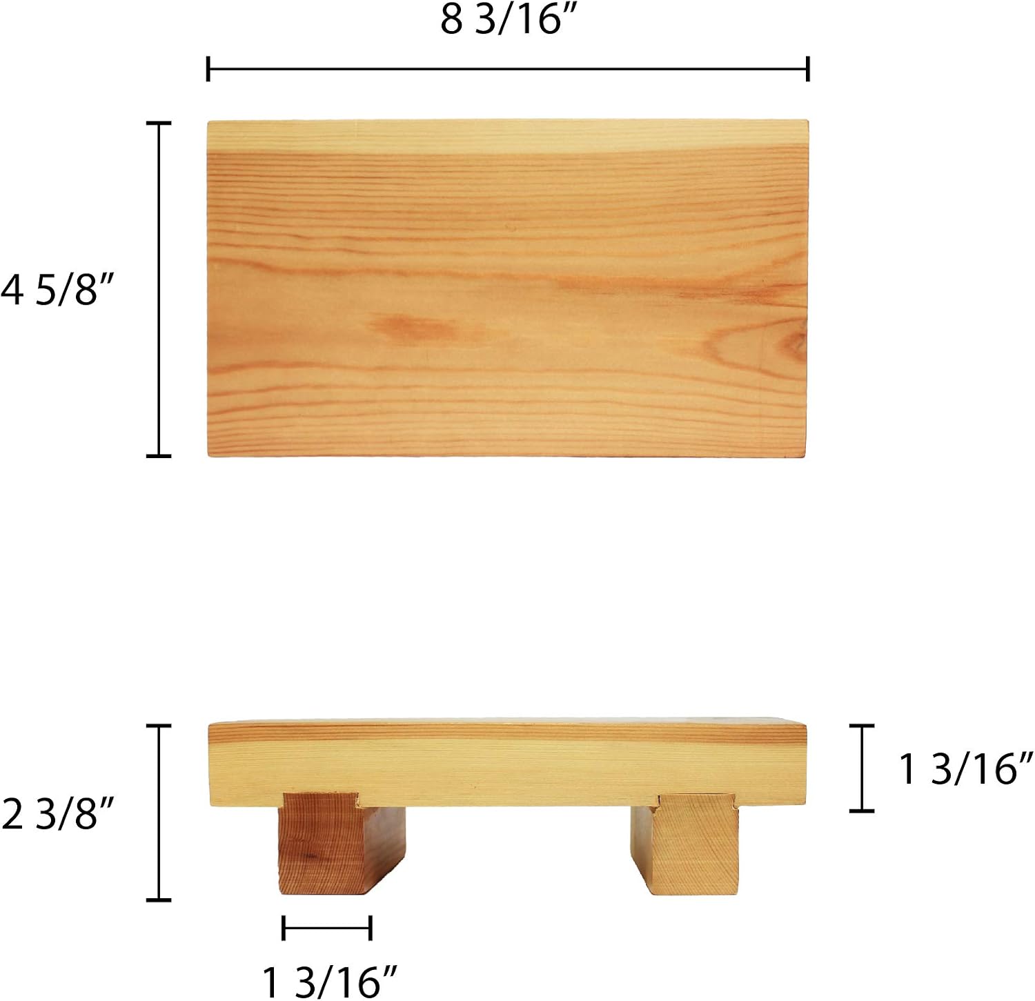 Thunder Group Wood Sushi Plate, 8-1/2 by 4-3/4 by 2-1/4-Inch
