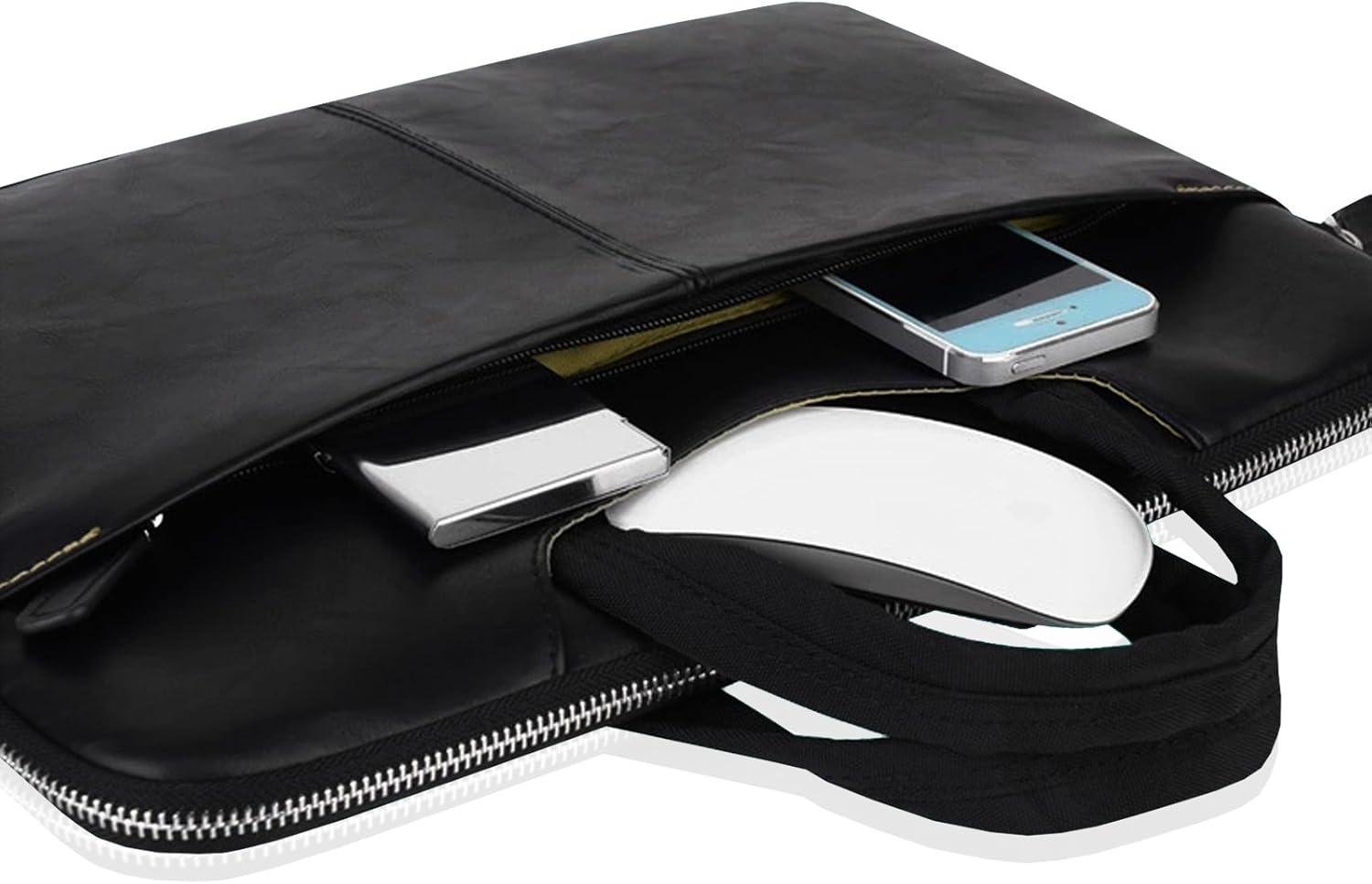 Kamor inch MacBook Air Sleeve Case Cover Shell - Water-Resistant PU Leather Felt Ultra Slim Lightweight Superior Protection Laptop Sleeve Case Bag/Notebook Computer Case (13.3 inches, Black)