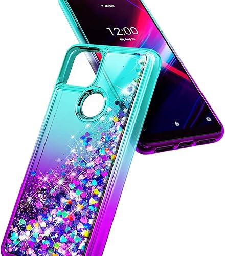 Miniatura 6 de NZND T-Mobile REVVL 4+ Plus - Funda con protector de pantalla de vidrio templado (cobertura completa), diseño de cascada flotante líquida con