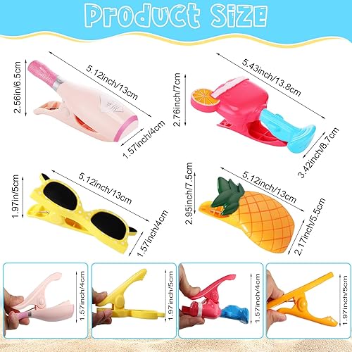Miniatura 2 de 8 clips de toalla de playa para sillas de playa clips decorativos para sillas de playa clips de piscina para sillas de plástico resistente al viento