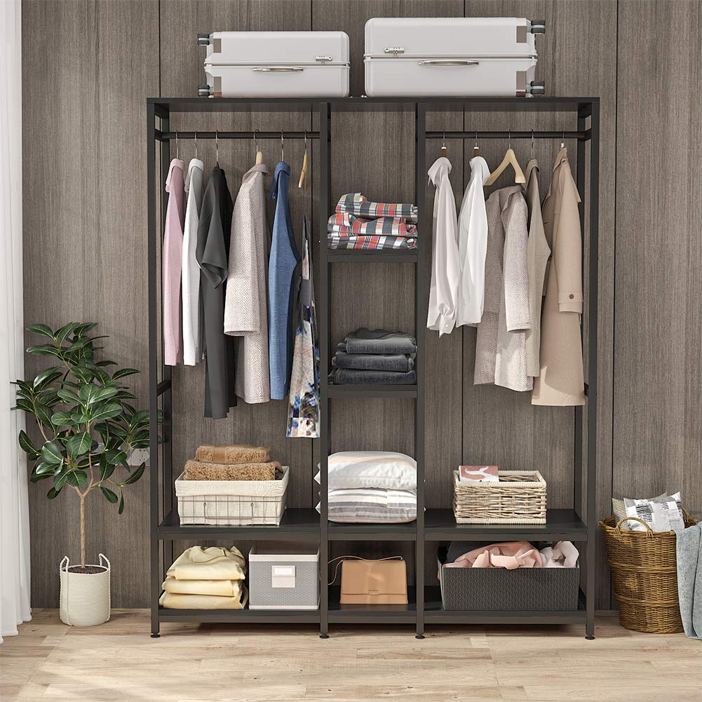 Tribesigns Double Rod Free Standing Closet Organizer, Heavy Duty