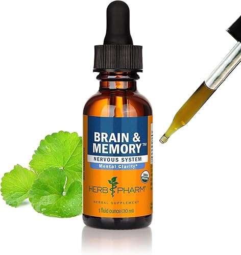 Herb Pharm Fórmula de hierbas líquida para cerebro y memoria con ginkgo para memoria y concentración 1 onza