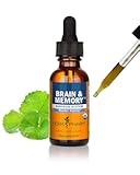 Organic Nootropic Brain & Memory Supplement with Ginkgo Biloba Liquid Extract: Fast Absorption for Mental Focus Support, Ginkgo Supplement, Vegan, Gluten-Free, Non-GMO, 1 Oz
